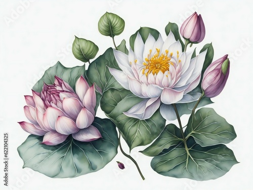 lotus flower on white