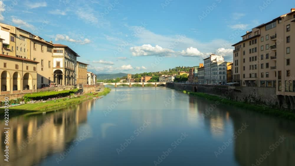 Time Lapse of the Arno River in Florence Italy Time Lapse of the Arno River in Florence Italy