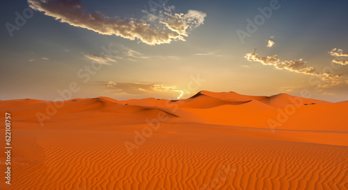 amazing desert with a beautiful sunset