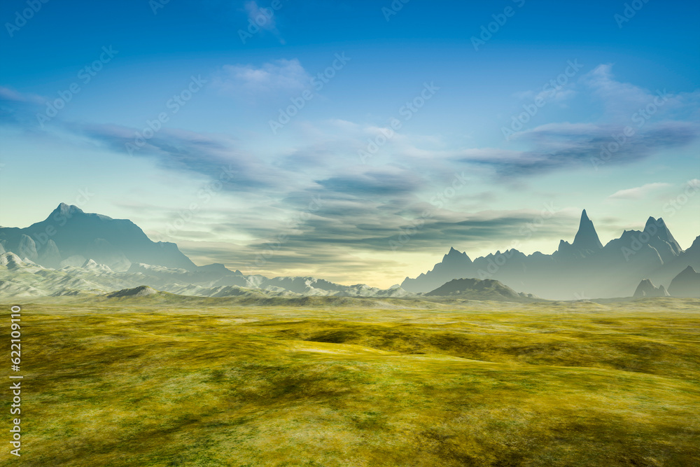 3d rendering of a fantasy scenery without plants 3d rendering of a fantasy scenery without plants