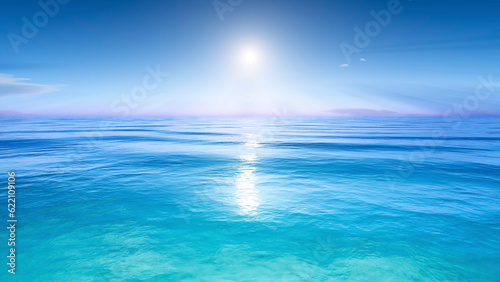 3d rendering of the sun over the sea © Designpics
