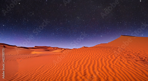 beautiful desert at night with a starry night in high resolution