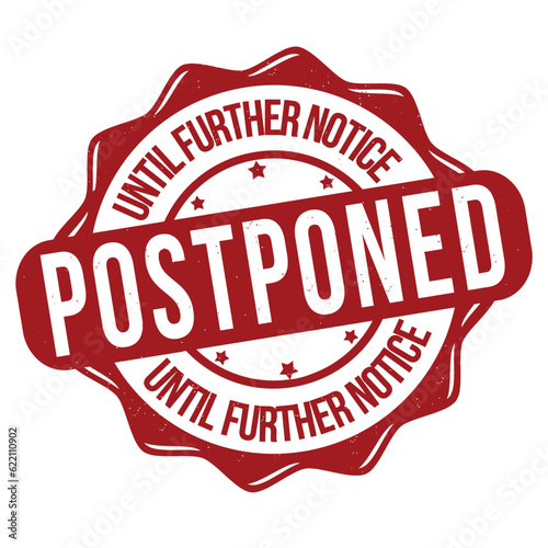 Postponed grunge rubber stamp