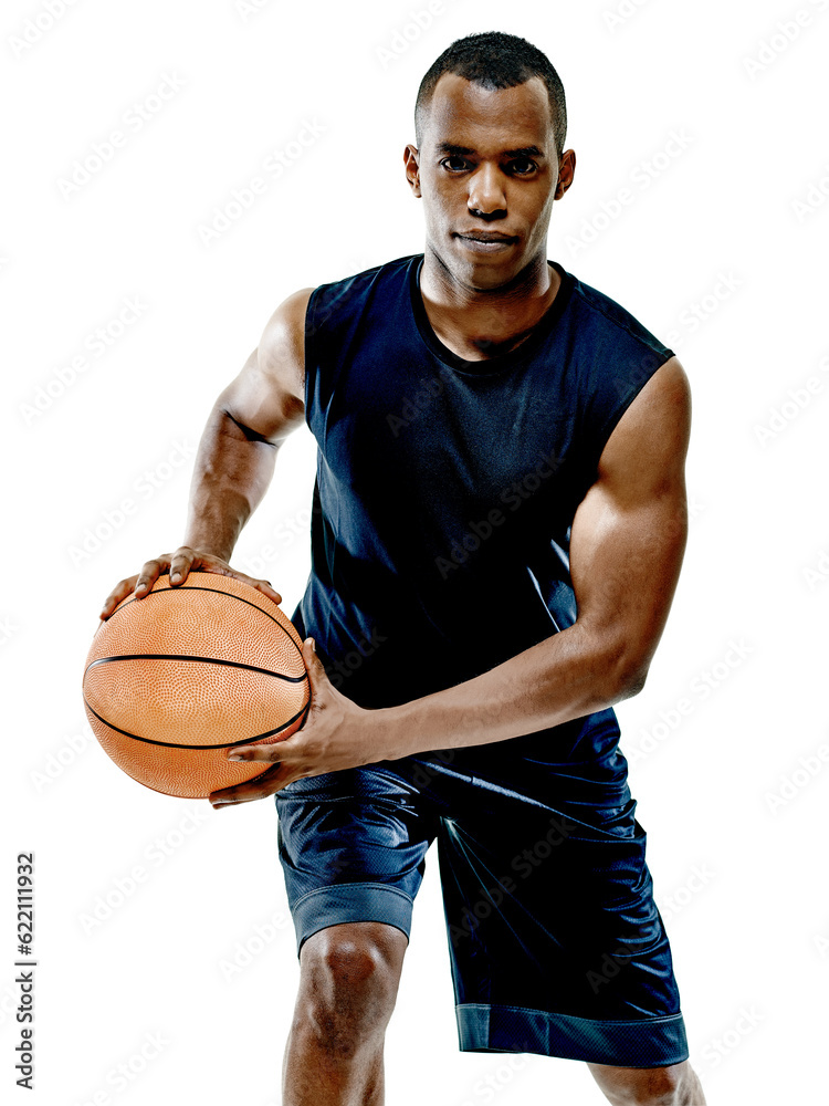 one basketball player man Isolated on white background one basketball player man Isolated on white background