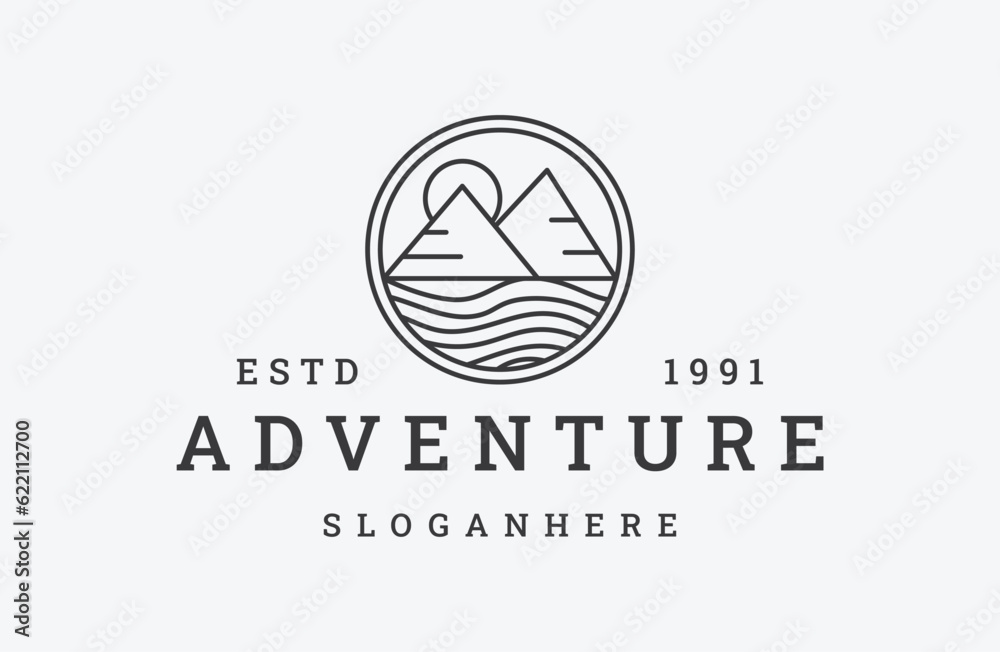 Adventure logo vector icon illustration hipster vintage retro