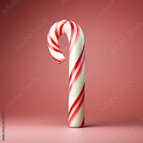 A peppermint candy with plain background. Generative AI. 