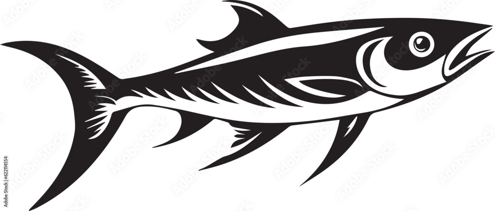 Barracuda Black And White, Vector Template for Cutting and Printing Barracuda Black And White, Vector Template for Cutting and Printing