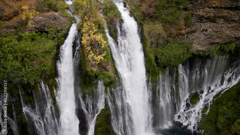 Aerial shot of Burney Falls in Northern California, USA. Aerial shot of Burney Falls in Northern California, USA.