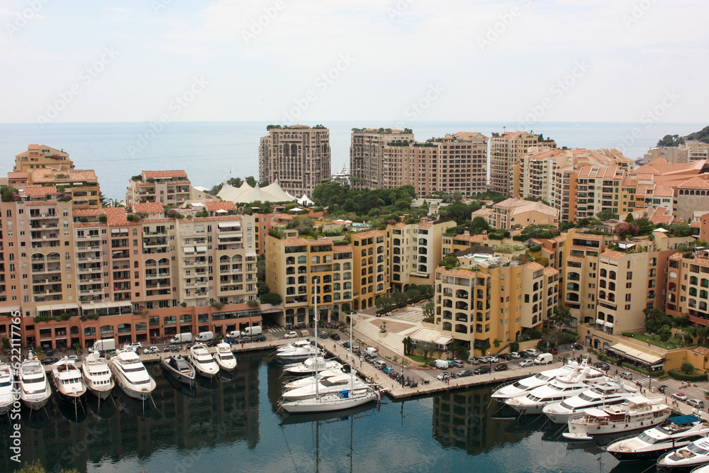 View Monaco neighborhoods. The beautiful Mediterranean Coast. Cote d'Azur. View Monaco neighborhoods. The beautiful Mediterranean Coast. Cote d'Azur.