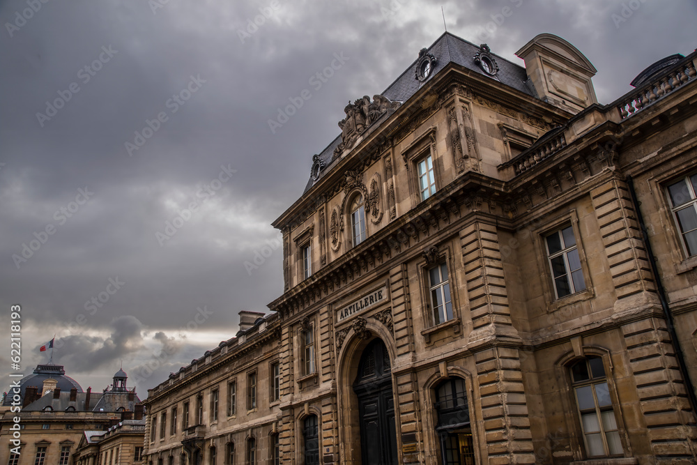 The Artillerie building in Paris, France is seen on a gloomy morning.