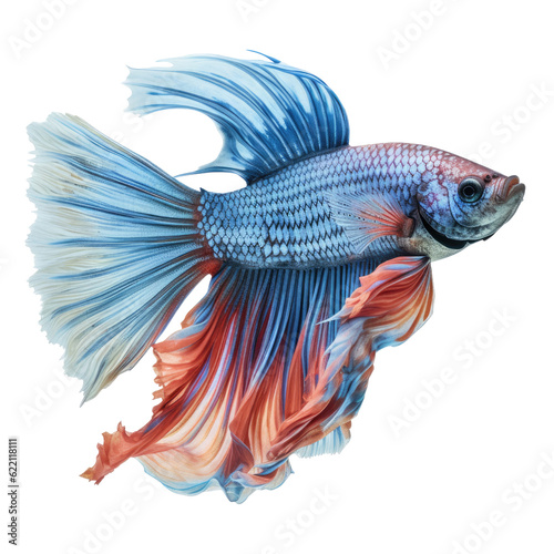  Betta fish, isolated on transparent background, PNG