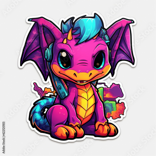 Cute Dragon. Generative AI. 