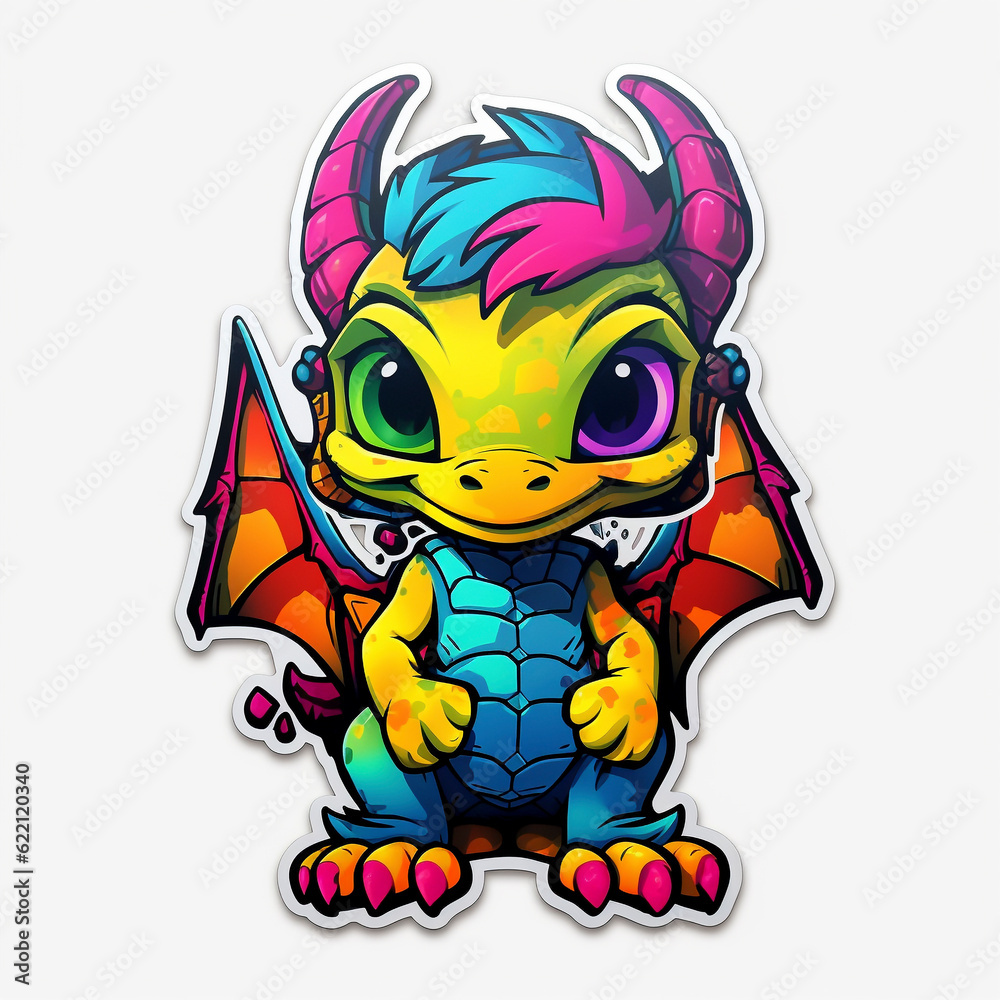 Cute Dragon. Generative AI.
