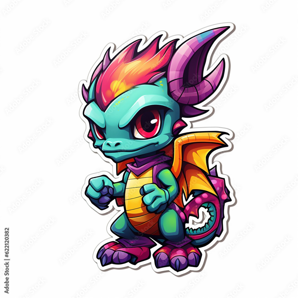 Fototapeta premium Cute Dragon. Generative AI. 