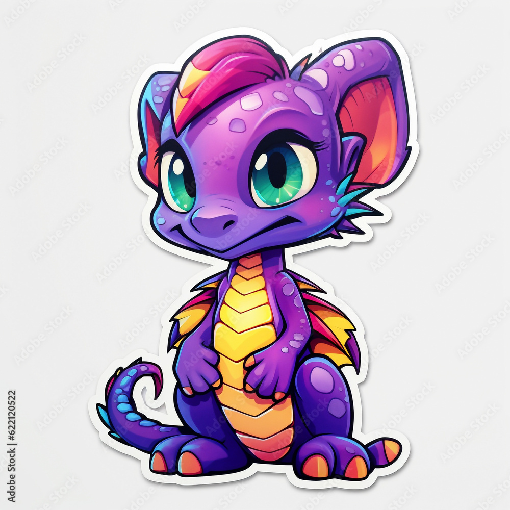 Obraz premium Cute Dragon. Generative AI. 