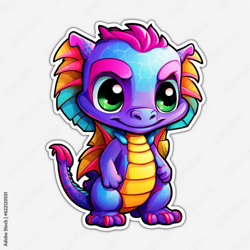 Fototapeta premium Cute Dragon. Generative AI. 