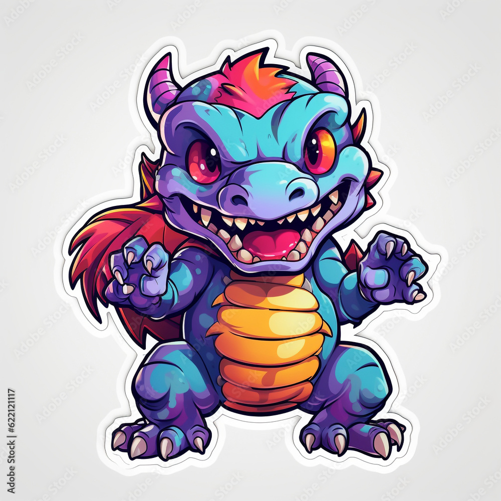 Obraz premium Cute Dragon. Generative AI. 