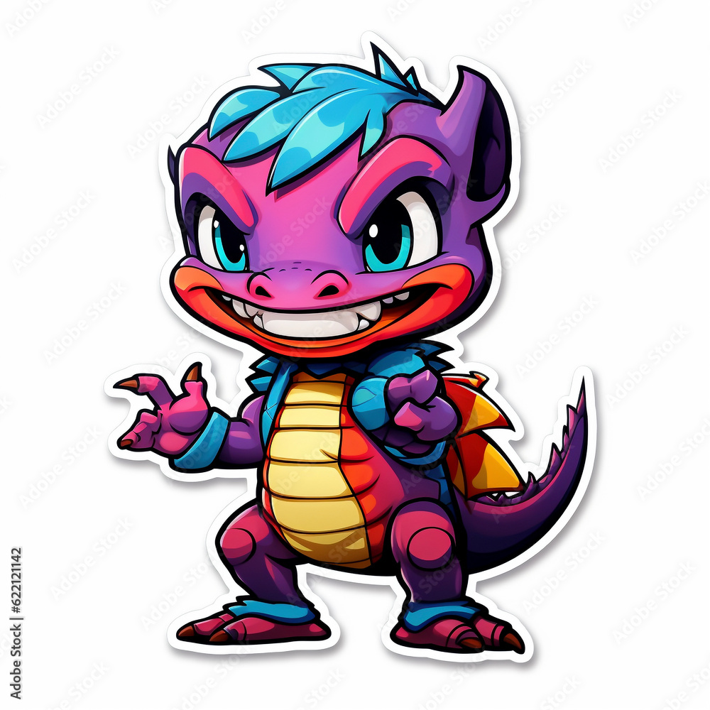 Obraz premium Cute Dragon. Generative AI. 
