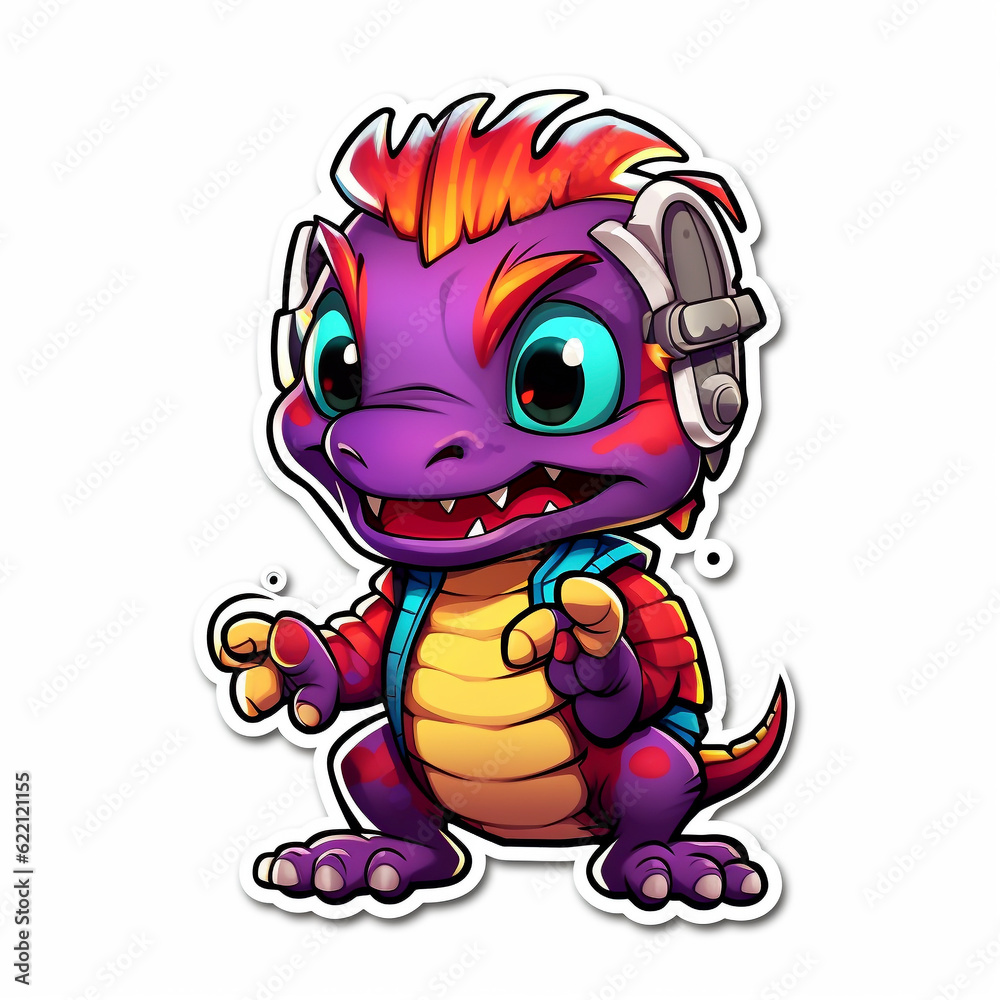 Obraz premium Cute Dragon. Generative AI. 