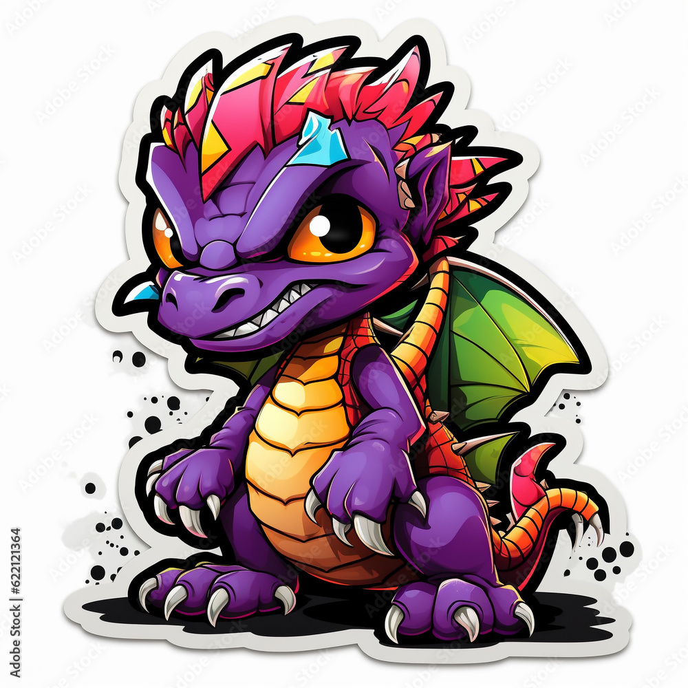 Fototapeta premium Cute Dragon. Generative AI. 