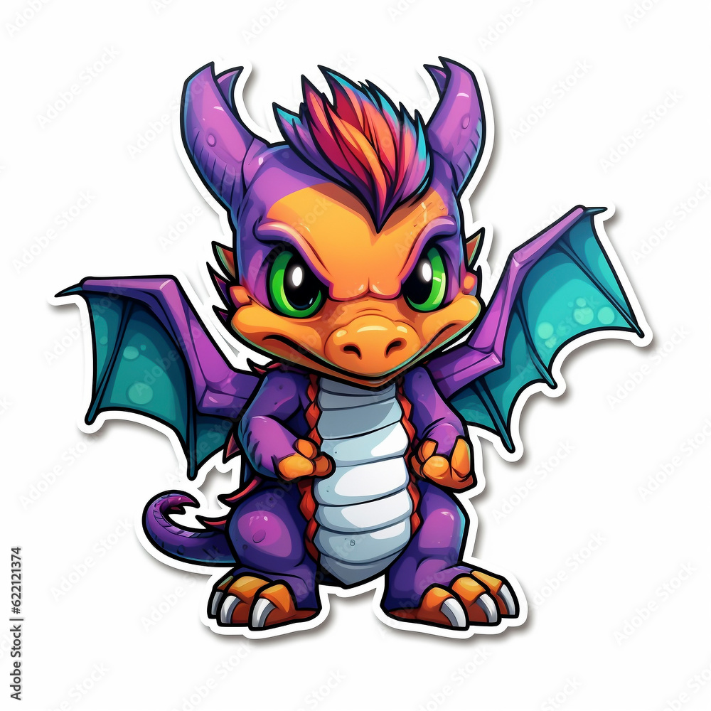 Cute Dragon. Generative AI.
