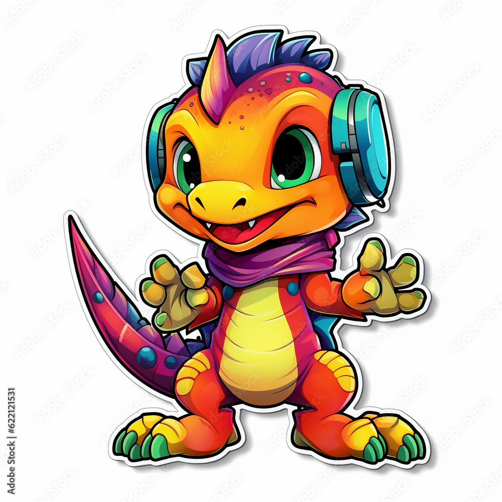 Obraz premium Cute Dragon. Generative AI.