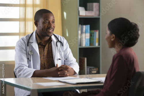 African doctor explaining diagnosis to patient © STORYTELLER