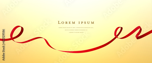 red ribbon design frame