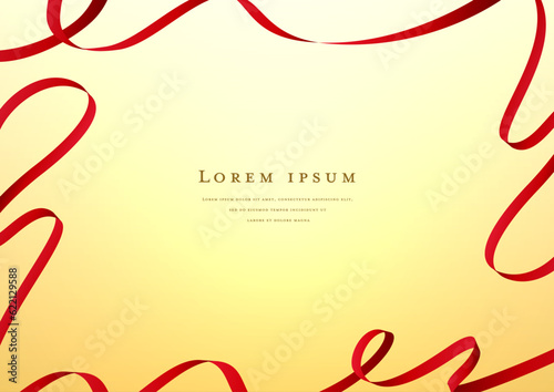 red ribbon design frame