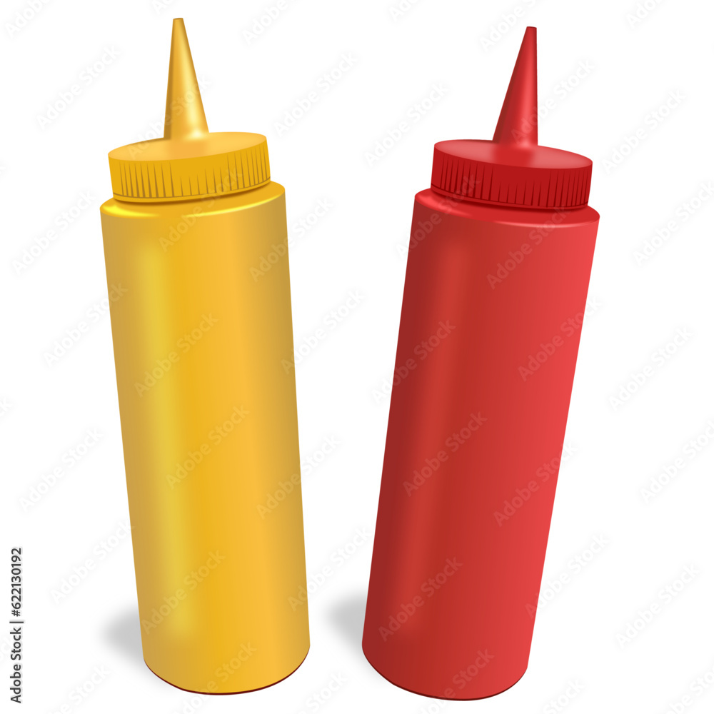 Vector Ketchup and Mustard bottles Vector Ketchup and Mustard bottles