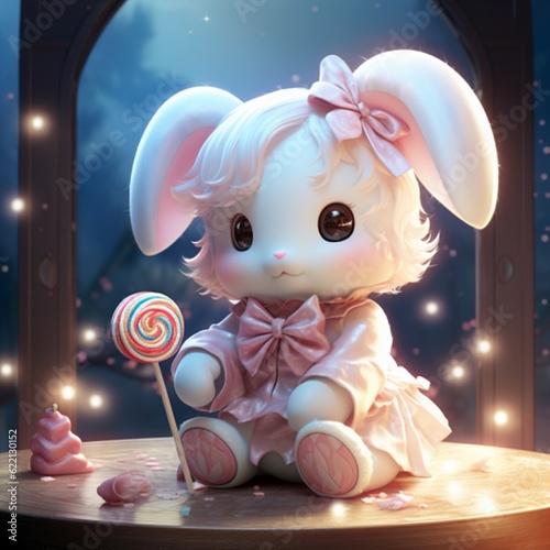 A cute rabbit doll generative ai
