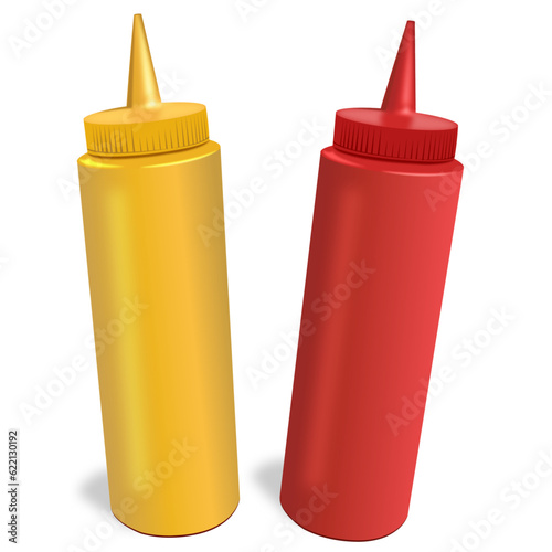 Vector Ketchup and Mustard bottles