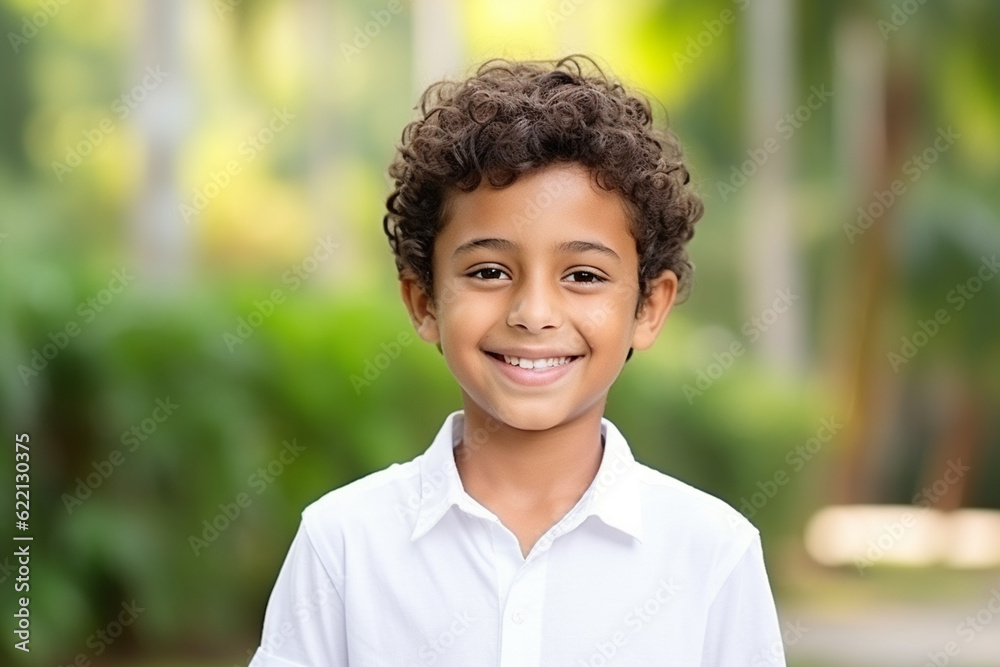 Happy smiling Indian preteen kid closeup shot white background Happy smiling Indian preteen kid closeup shot white background