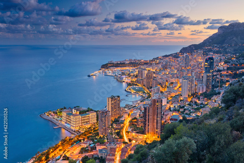 Image of Monte Carlo, Monaco during summer sunset. © Designpics