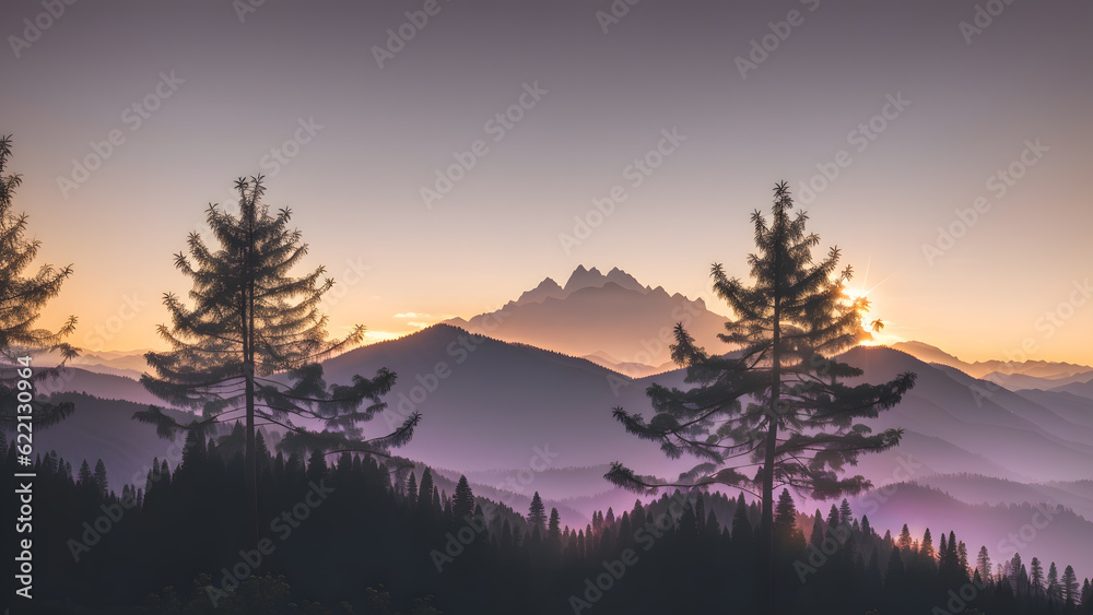 山の峰、背景｜Mountain peaks, background, Generative AI