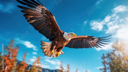 flight shot of an eagle Generative AI © Gethuk_Studio