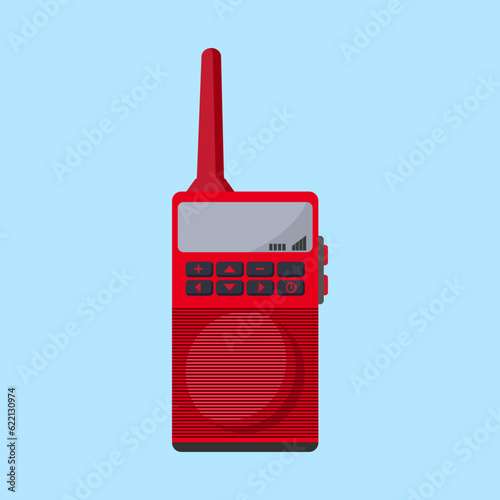 Walkie Talkie for internal communication including small and large businesses in flat vector illustration design, illustration for world national radio day