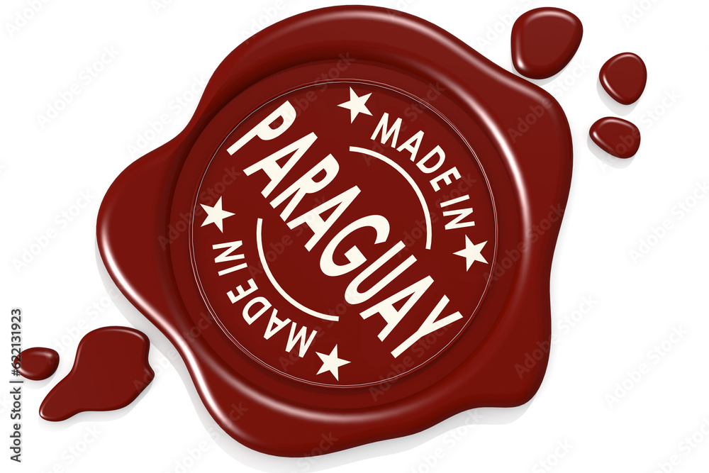 Label seal of Made in Paraguay isolated on white background, 3D rendering Label seal of Made in Paraguay isolated on white background, 3D rendering