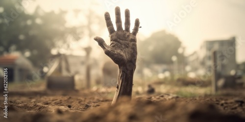 Hand Reaching up from a Gra...