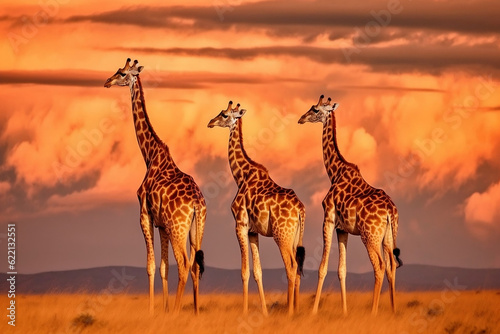 giraffe at sunset © jowel