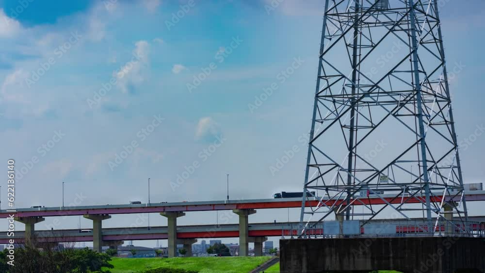 A timelapse of traffic jam at the downtown street and highway telephoto shot panning A timelapse of traffic jam at the downtown street and highway telephoto shot panning