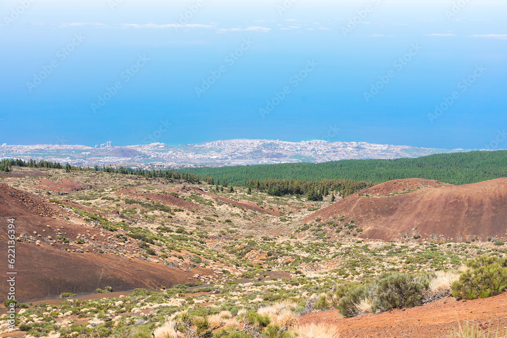 Volcanic land, coast and Atlantic ocean, Tenerife island, Spain