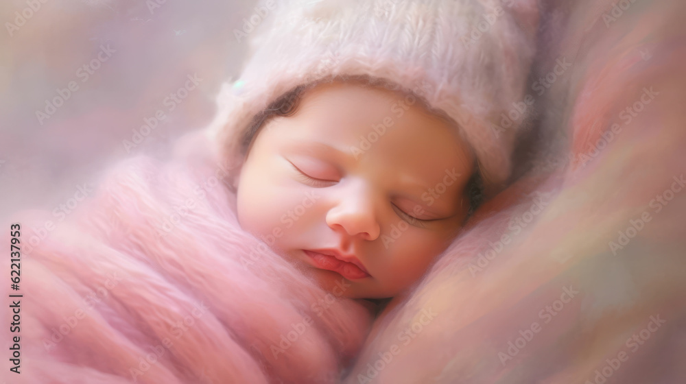 Newborn on soft pastel background. Newborn on soft pastel background.