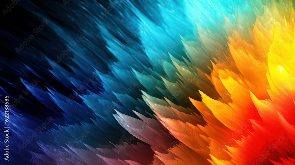 Rainbow background. Colorful desktop PC. Rainbow background. Colorful desktop PC.