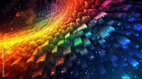 Rainbow background. Colorful desktop PC.