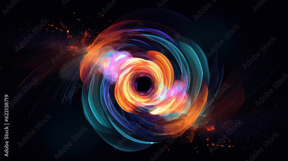 Abstract colorful circles on dark background Abstract colorful circles on dark background