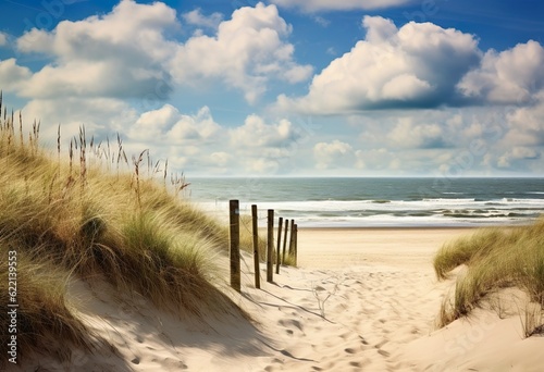 Sunny day at the dune beach North Sea coast German