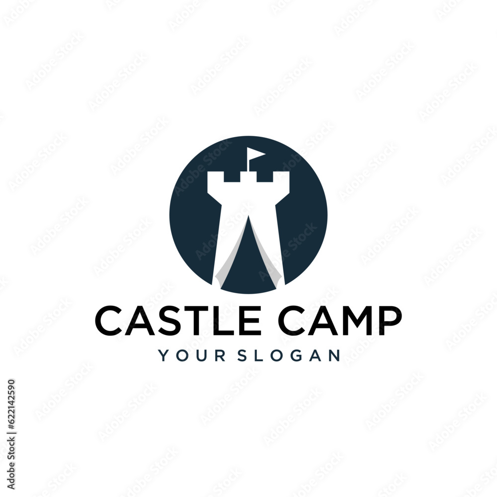 vector castle camp logo design vector castle camp logo design