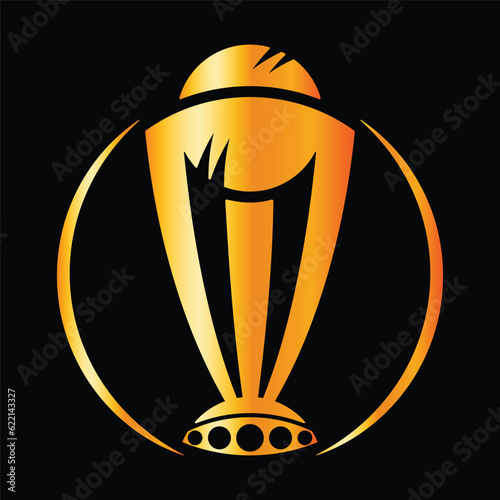 Golden Cricket World Cup Trophy vector illustration. 