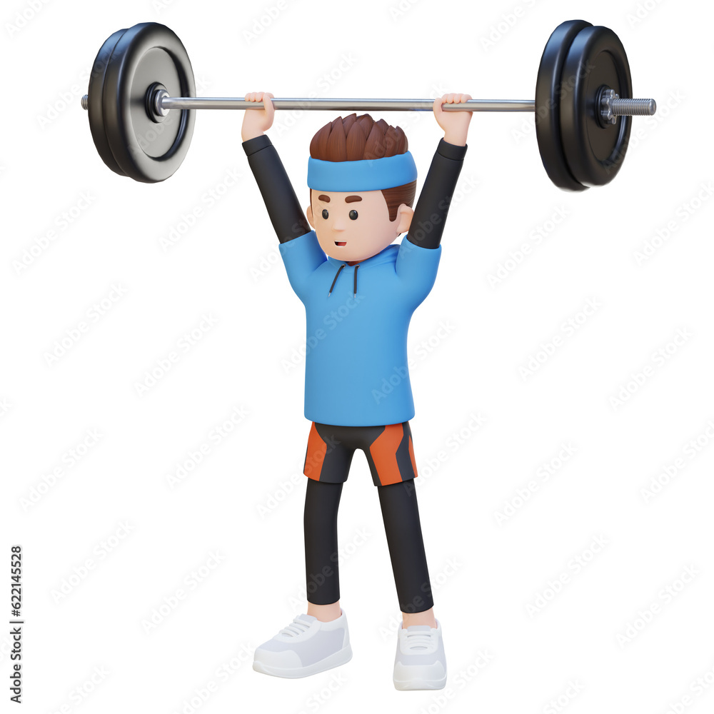 3D Sportsman Character Building Shoulder Strength with Overhead Press Workout 3D Sportsman Character Building Shoulder Strength with Overhead Press Workout